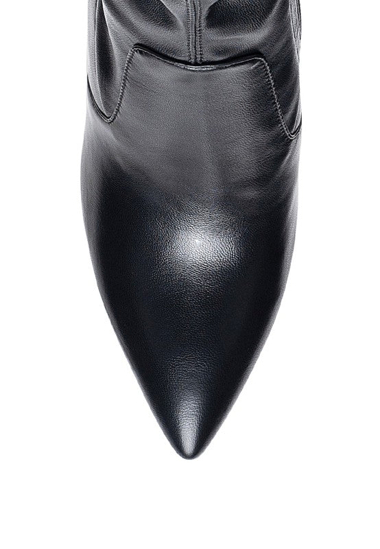 POINTED BLOCK HEELED BOOT