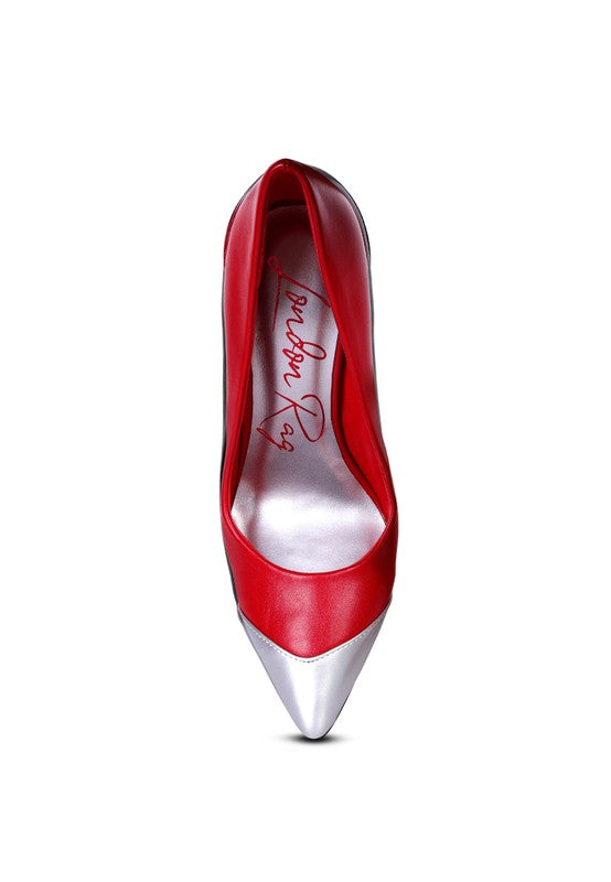 METALLIC POINTED TOE PUMP HEELS