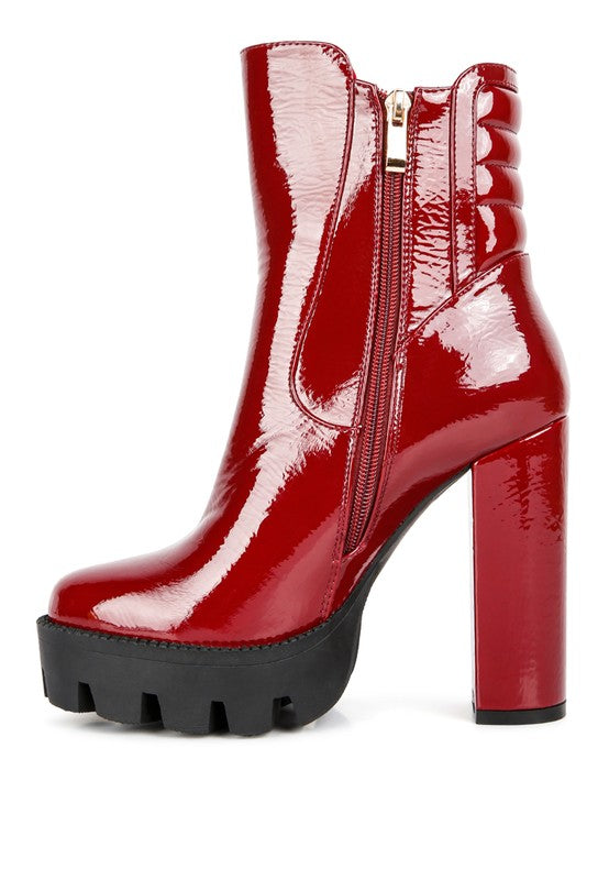 PATENT ANKLE BOOT