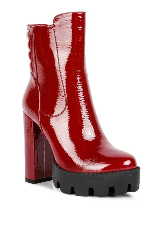 PATENT ANKLE BOOT