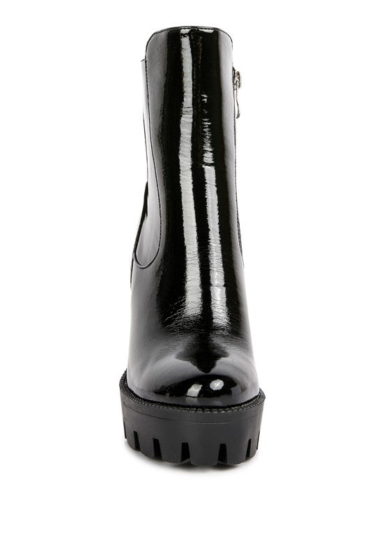 PATENT ANKLE BOOT