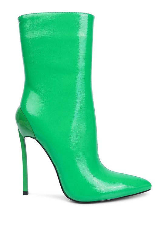 PATENT HIGH HEELED BOOT