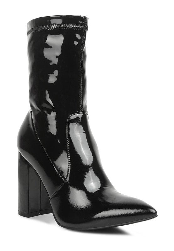 BLOCK HEEL HIGH ANKLE BOOTS