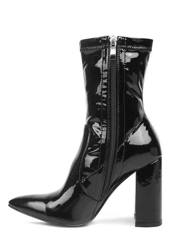 BLOCK HEEL HIGH ANKLE BOOTS