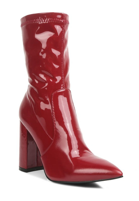 BLOCK HEEL HIGH ANKLE BOOTS