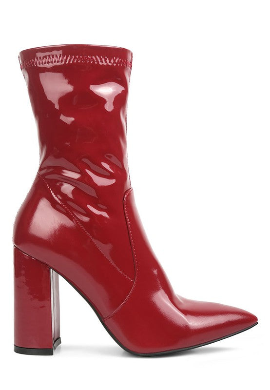 BLOCK HEEL HIGH ANKLE BOOTS