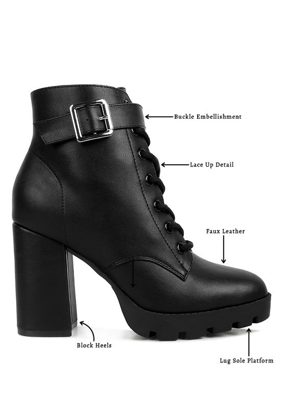 LACE UP HEELED BOOT
