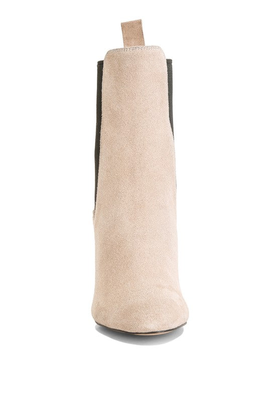 SUEDE HIGH ANKLE CHELSEA BOOTS