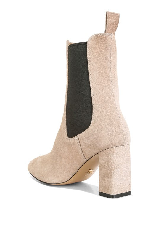 SUEDE HIGH ANKLE CHELSEA BOOTS