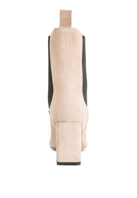 SUEDE HIGH ANKLE CHELSEA BOOTS