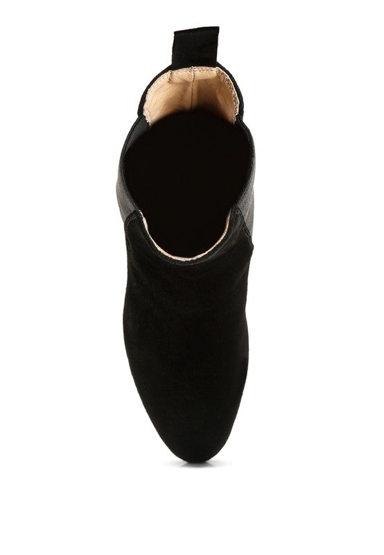 SUEDE HIGH ANKLE CHELSEA BOOTS