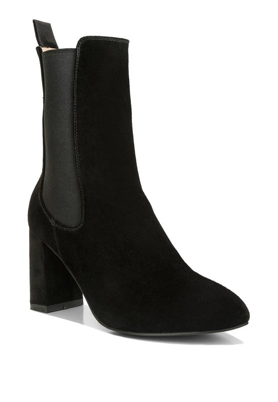 SUEDE HIGH ANKLE CHELSEA BOOTS