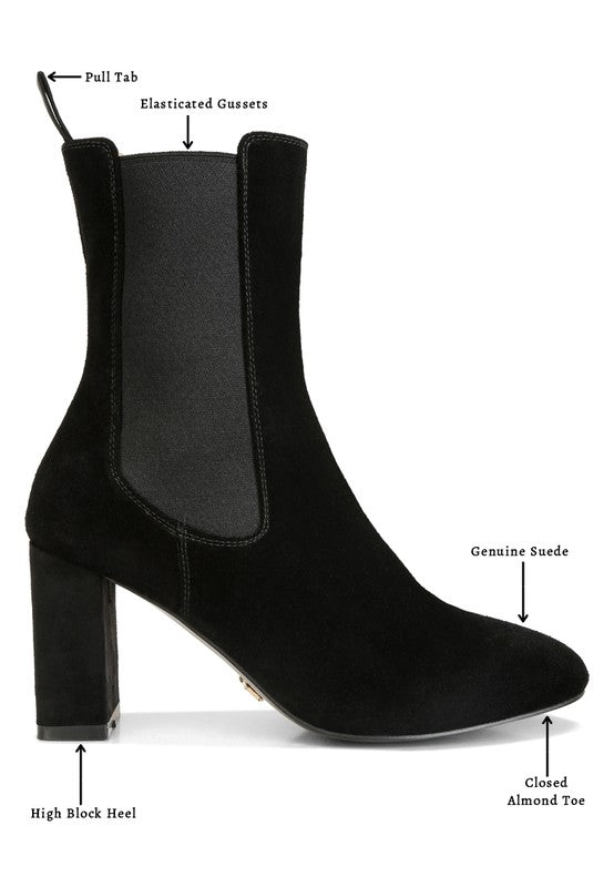 SUEDE HIGH ANKLE CHELSEA BOOTS