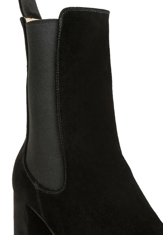 SUEDE HIGH ANKLE CHELSEA BOOTS