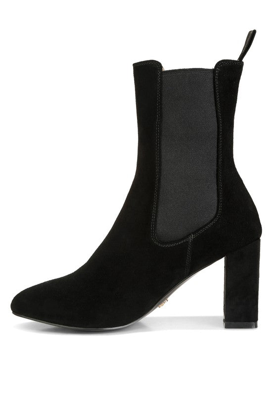 SUEDE HIGH ANKLE CHELSEA BOOTS
