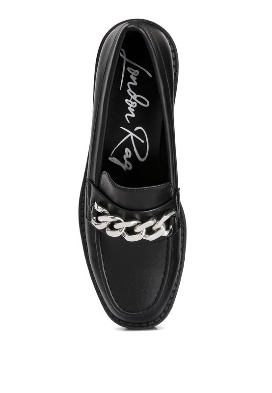 CHUNKY CHAIN DETAIL LOAFERS