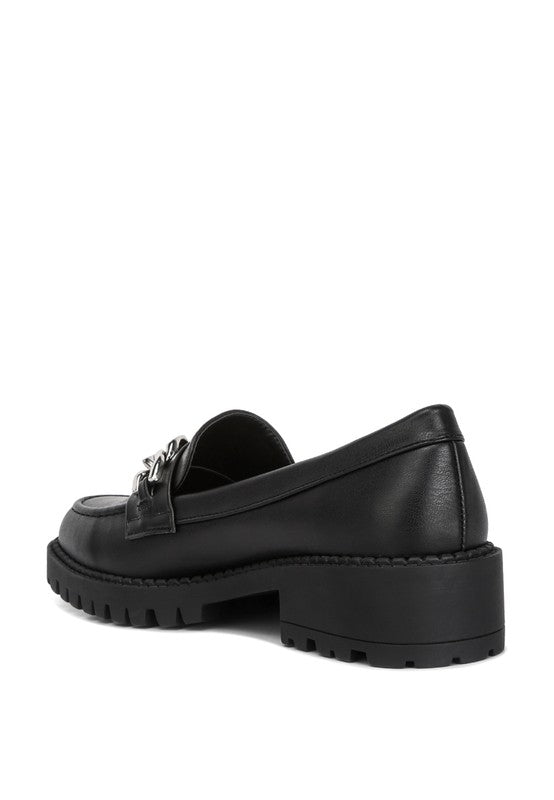 CHUNKY CHAIN DETAIL LOAFERS
