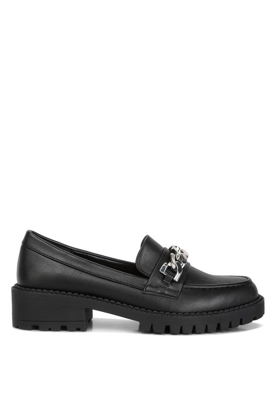 CHUNKY CHAIN DETAIL LOAFERS