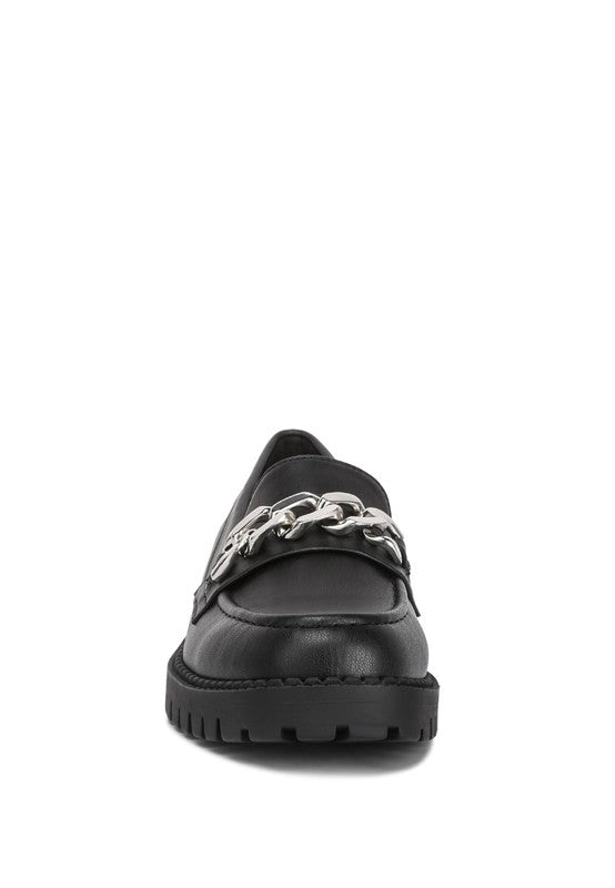 CHUNKY CHAIN DETAIL LOAFERS