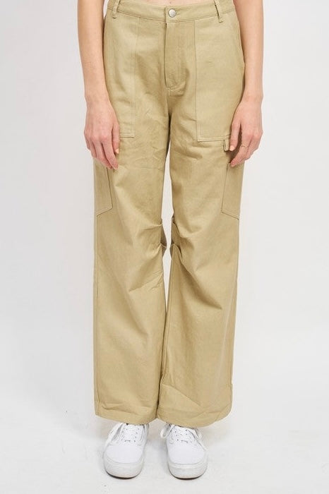 HIGH RISE FIT CARGO PANTS