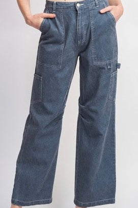 HIGH RISE FIT CARGO PANTS