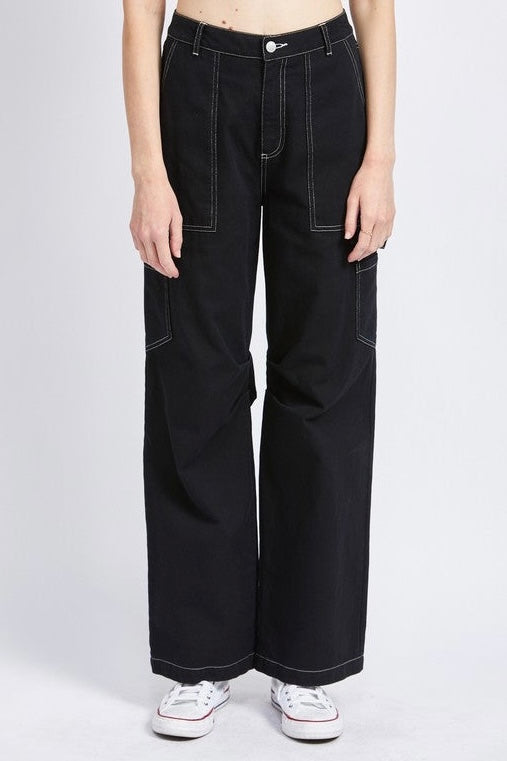 HIGH RISE FIT CARGO PANTS