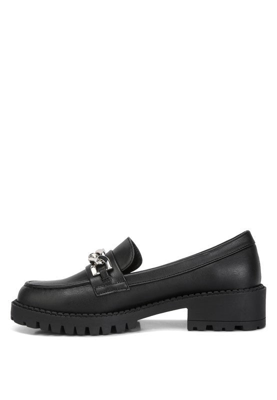 CHUNKY CHAIN DETAIL LOAFERS