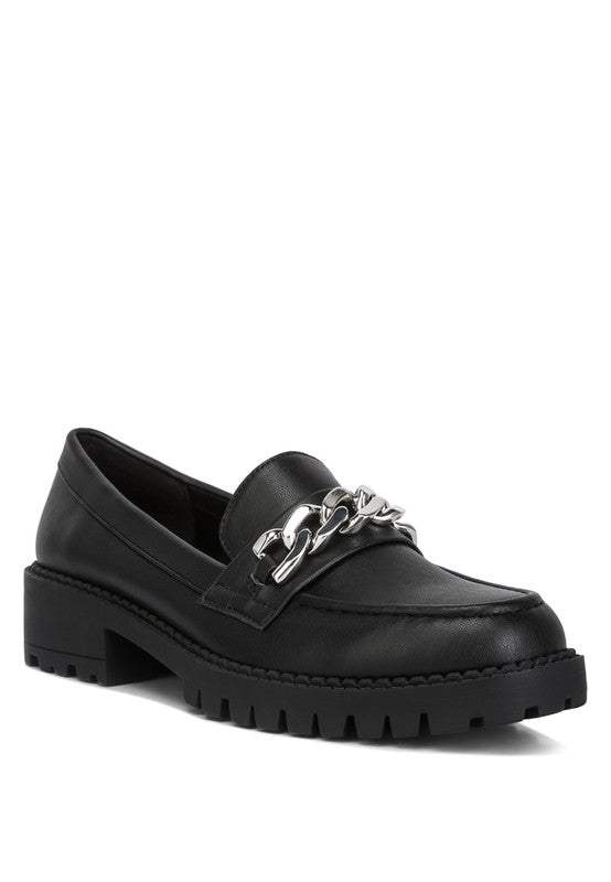 CHUNKY CHAIN DETAIL LOAFERS