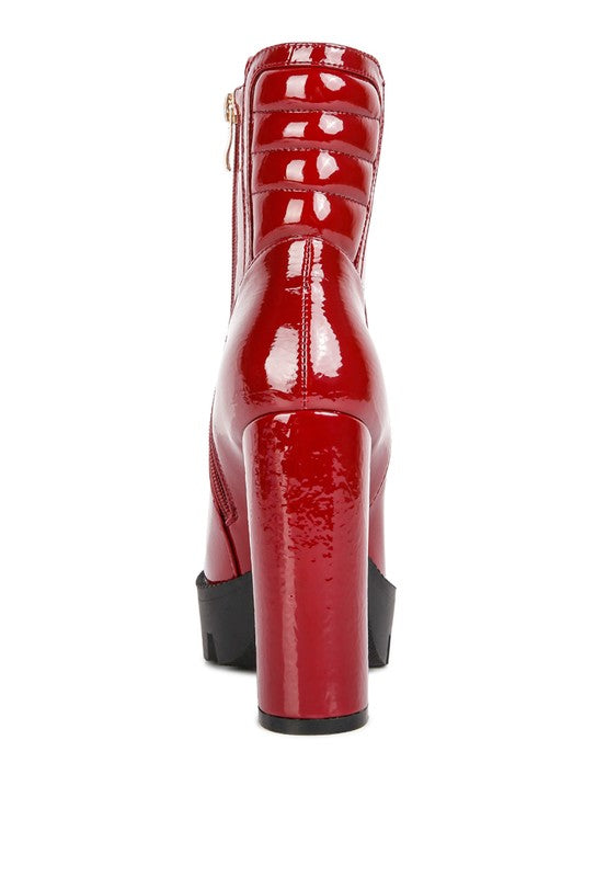 PATENT ANKLE BOOT