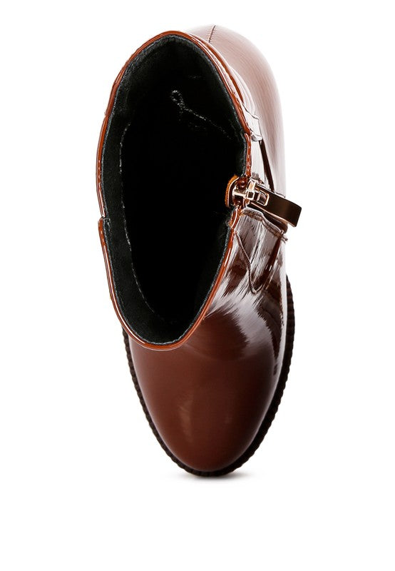 PATENT ANKLE BOOT