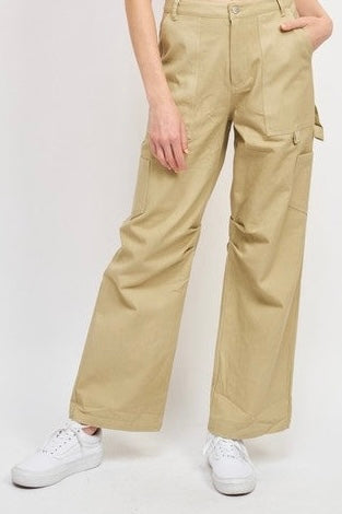 HIGH RISE FIT CARGO PANTS
